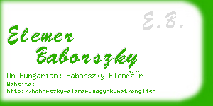 elemer baborszky business card